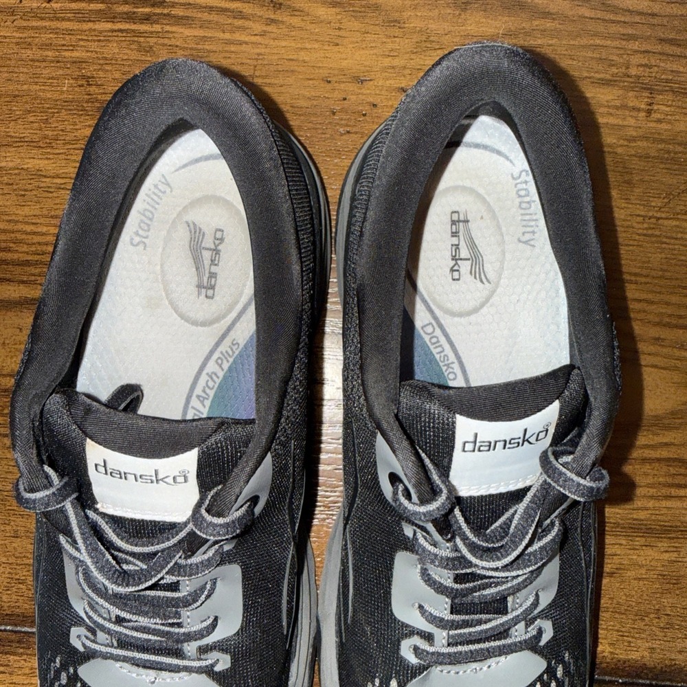 Dansko Pace Sneaker Black Gray Natural ArchWalking Comfort Shoe Size 38 US 7.5-8 - Picture 4 of 9